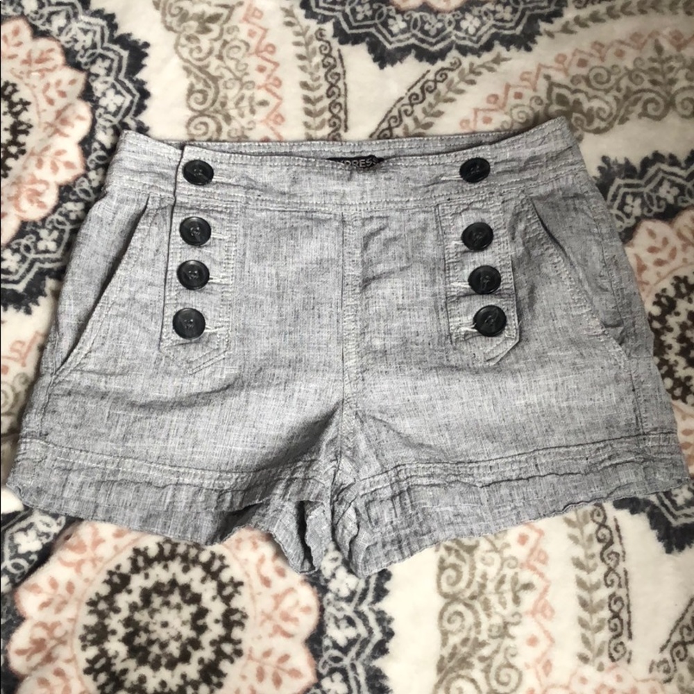 Grey High-Waisted Shorts